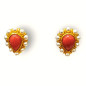 Boucles Corail et Perles Culture Argent 925 Plaqué Or