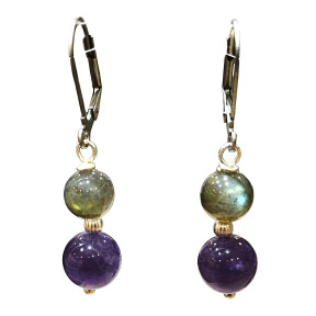Boucles Labradorite et Améthyste