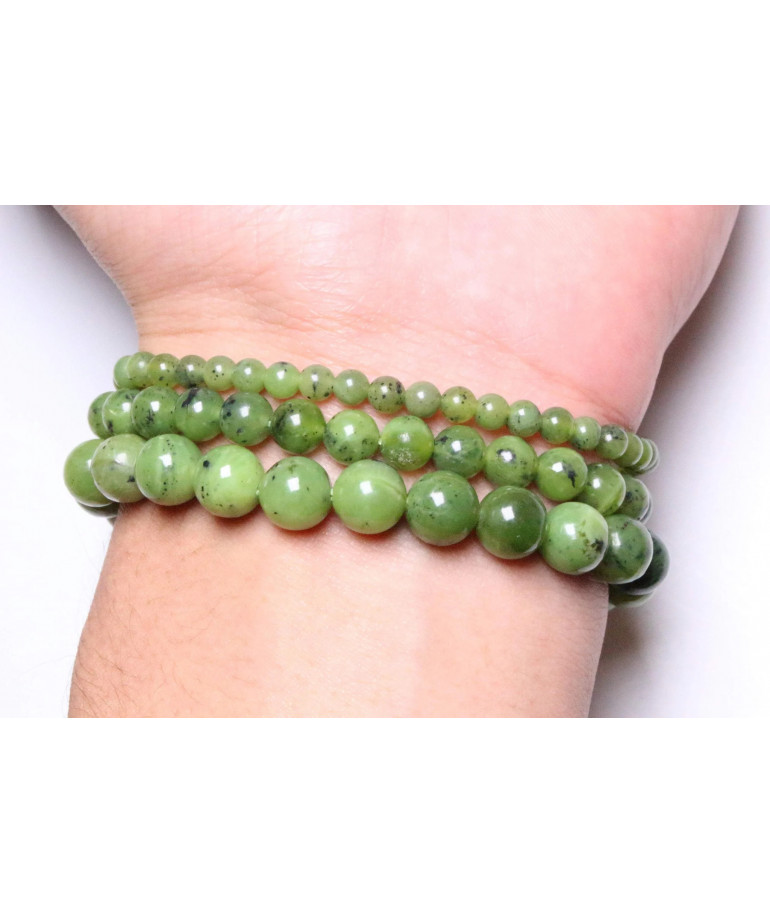 Bracelet Jade Nephrite pierres rondes