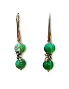 Boucles Agate Verte avec Inserts