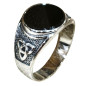 Bague Onyx Plate Type Chevalière Triskèle Acier Inox