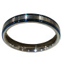 Anneau Tungstène Acier et Bleu Largeur 4mm