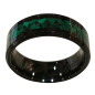 Anneau Malachite Tungstène Noir Largeur 8mm