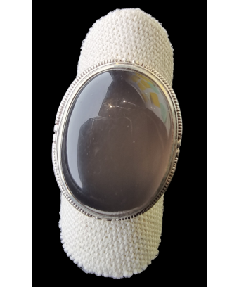 Bague Pierre de lune grise argent 925 Taille 56