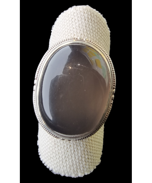 Bague Pierre de lune grise argent 925 Taille 56