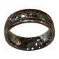 Anneau Nacre Abalone et Bois Tungstène Largeur 8mm