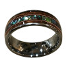 Anneau Nacre Abalone et Bois Tungstène Largeur 8mm