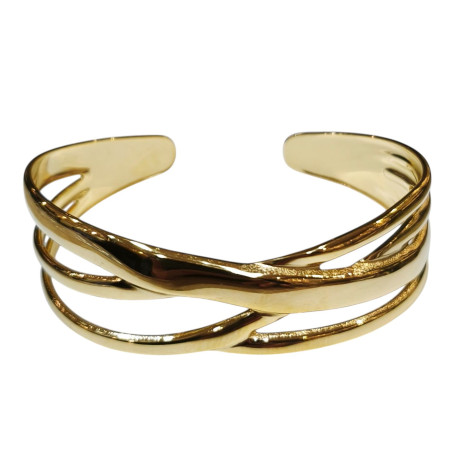 Bracelet Jonc Plaqué Or Largeur 15 / 20mm