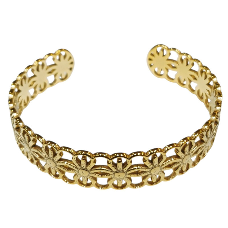 Bracelet Jonc Plaqué Or Largeur 14mm