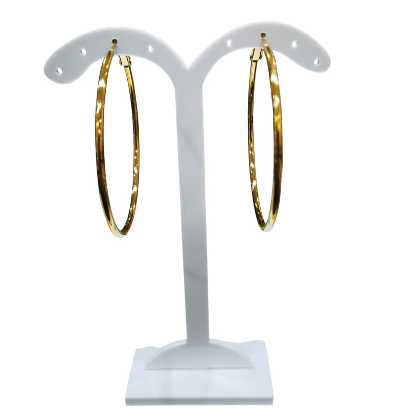 Boucles Créoles Plaquées Or Diamètre 50mm