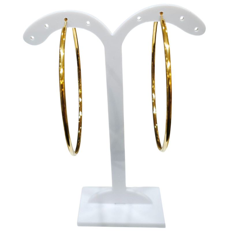 Boucles Créoles Plaquées Or Diamètre 60mm