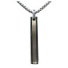 Pendentif Acier 2 Tons Rectangulaire avec Chaîne Acier 45 + 10cm