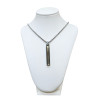 Pendentif Acier 2 Tons Rectangulaire avec Chaîne Acier 45 + 10cm