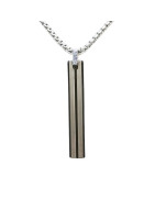 Pendentif Acier 2 Tons Rectangulaire avec Chaîne Acier 45 + 10cm