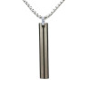 Pendentif Acier 2 Tons Rectangulaire avec Chaîne Acier 45 + 10cm