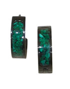Boucles Malachite Mini Créoles Acier Inox