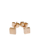 Boucles Acier Plaqué Or Rose Carrées 5x5mm