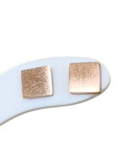 Boucles Acier Plaqué Or Rose Carrées 5x5mm