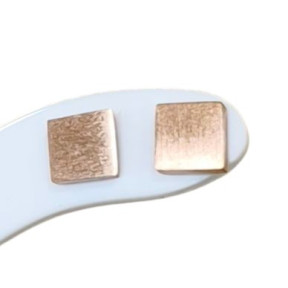 Boucles Carrées Acier Plaqué Or Rose