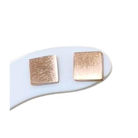 Boucles Carrées Acier Plaqué Or Rose