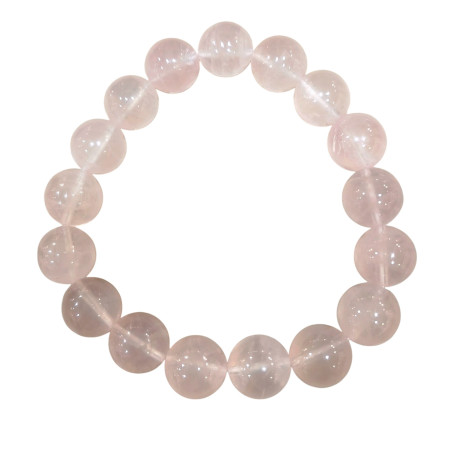 Bracelet Quartz Rose A+ Pierres Rondes