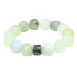Bracelet Jade de Chine avec Insert Acier Pierres Rondes de 14mm