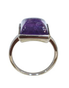 Bague Améthyste Cabochon Carré Argent 925