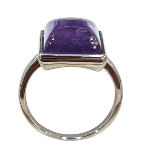 Bague Améthyste Cabochon Carré Argent 925