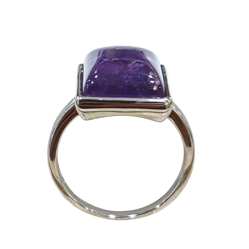 Bague Améthyste Cabochon Carré Argent 925