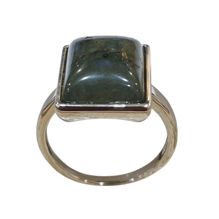 Bague Labradorite Cabochon Carré Argent 925