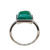 Bague Malachite Cabochon Carré Argent 925