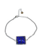 Bracelet Lapis-lazuli Chaînette Réglable Argent 925