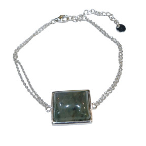 Bracelet Labradorite Chaînette Réglable Argent 925