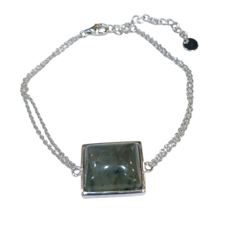 Bracelet Labradorite Chaînette Réglable Argent 925