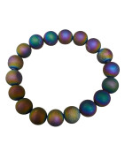 Bracelet Bismuth Mat Pierres Rondes 10mm