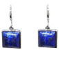 Boucles Lapis-lazuli Cabochon Carré Argent 925