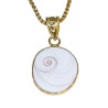 Pendentif Œil de Sainte-Lucie avec Chaîne 50cm Argent 925 Plaqué Or ( Vermeil)