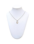 Pendentif Opale 3 Ovale avec Chaîne 40cm Argent 925