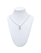 Pendentif Opale et Zirconium avec Chaîne 40cm Argent 925
