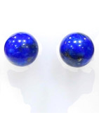 Boucles Lapis-lazuli Rondes Argent 925