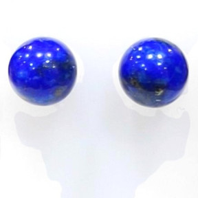 Boucles Lapis-lazuli Rondes Argent 925