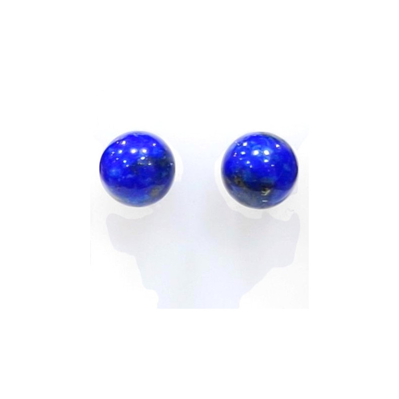 Boucles Lapis-lazuli Rondes Argent 925