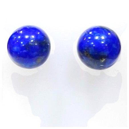 Boucles Lapis-lazuli Rondes Argent 925