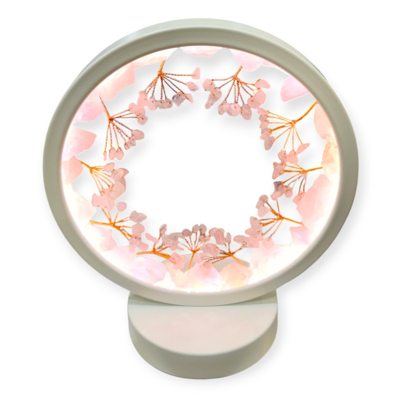 Veilleuse Zen Arbre du Bonheur Quartz Rose Eclairage LED USB