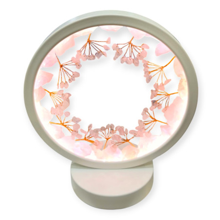 Veilleuse Zen Arbre du Bonheur Quartz Rose Eclairage LED USB