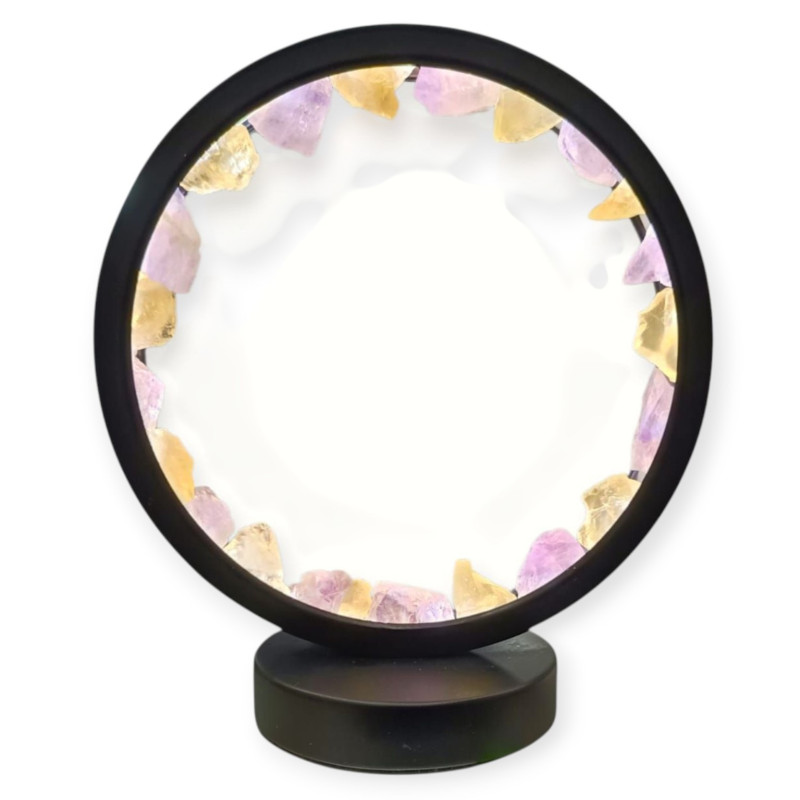 Veilleuse Zen Améthyste et Citrine Eclairage LED USB