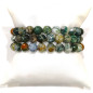 Bracelet Agate Mousse et Arbre Pierres Rondes de 8mm facettées