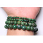 Bracelet Jade du Canada vert foncé pierres rondes