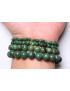 Bracelet Jade du Canada vert foncé pierres rondes