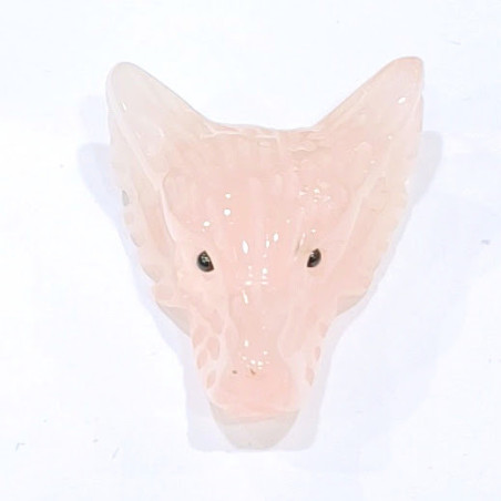 Pendentif Tête de loup Quartz rose